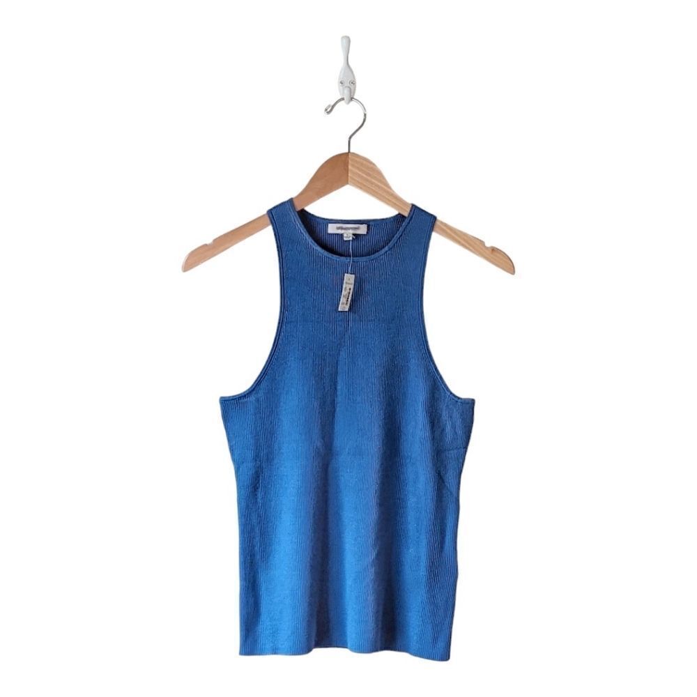 Madewell Sweater Cutaway Soft Ribbed Tank sz L NM596 In Pacific Cove NWT - Picture 6 of 11